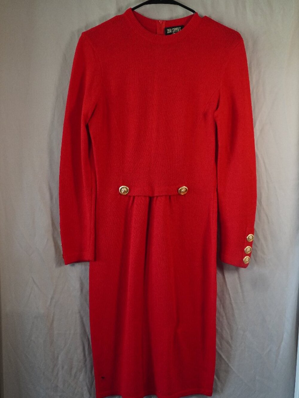 Vintage Don Sayres red midi dress